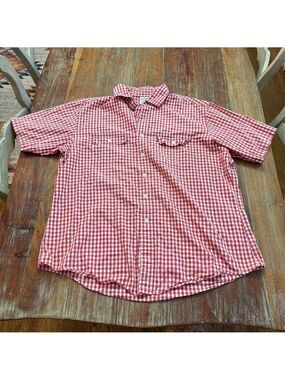 Brooks Brothers Mens XL Red White Gingham Button Down Shirt
